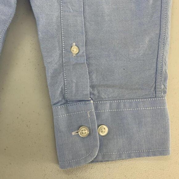 Lands' End Mens Button Up Dress Shirt Size L/T 16-16.5 Light Blue Long Sleeve - Picture 6 of 7